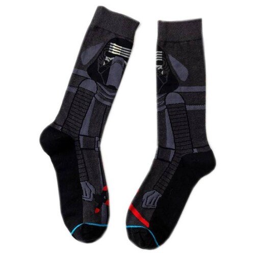 Medias Modernas de Peliculas MXOKS-003-2 3 Pares 6,5-10,5US Kylo Ren Calcetines Tubo Medio Algodón, SockStarWar09