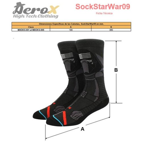 Medias Modernas de Peliculas MXOKS-003-2 3 Pares 6,5-10,5US Kylo Ren Calcetines Tubo Medio Algodón, SockStarWar09