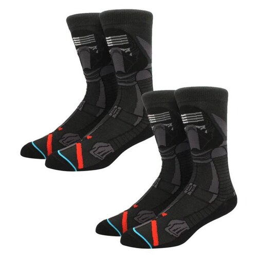 Medias Modernas de Peliculas MXOKS-003-2 3 Pares 6,5-10,5US Kylo Ren Calcetines Tubo Medio Algodón, SockStarWar09