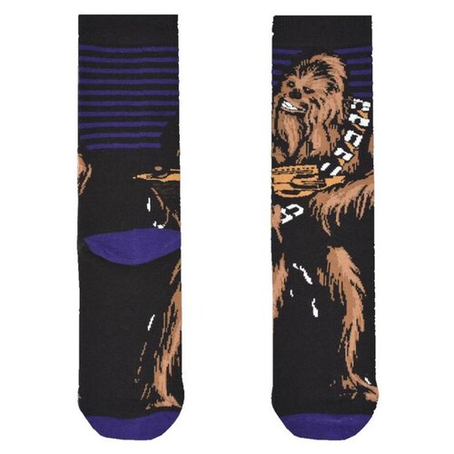 Calcetas de Personajes de Peliculas MXSKW-004-1 4 Pares 6,5-10,5US Chewbacca Calcetines Tubo Medio Algodón, SockStarWar04