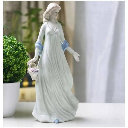 Estatura de Cerámica MXELY-001-5 1Pza 11x28cm Frente x Alto Porcelana Artesanal, MadameLeroy
