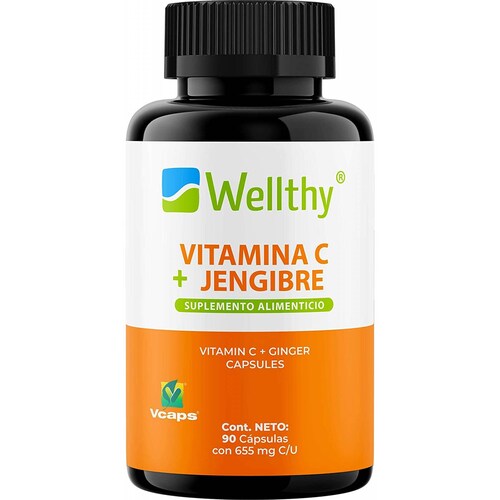 Vitamina C con jengibre Wellthy 90 caps