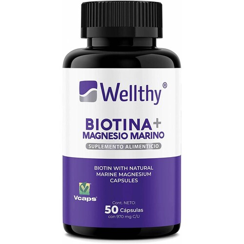Biotina con magnesio marino Wellthy 50 caps