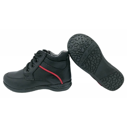 Zapato Escolar Niño Luces Leds Arco Soporte 100% Piel 1246 NEGRO.