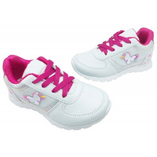 Tenis Niña Unicornio Corazones Arco Ortopédico Moda 5006-BF (12.0 - 21.5).