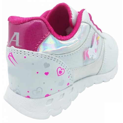 Tenis Niña Unicornio Corazones Arco Ortopédico Moda 5006-BF (12.0 - 21.5).