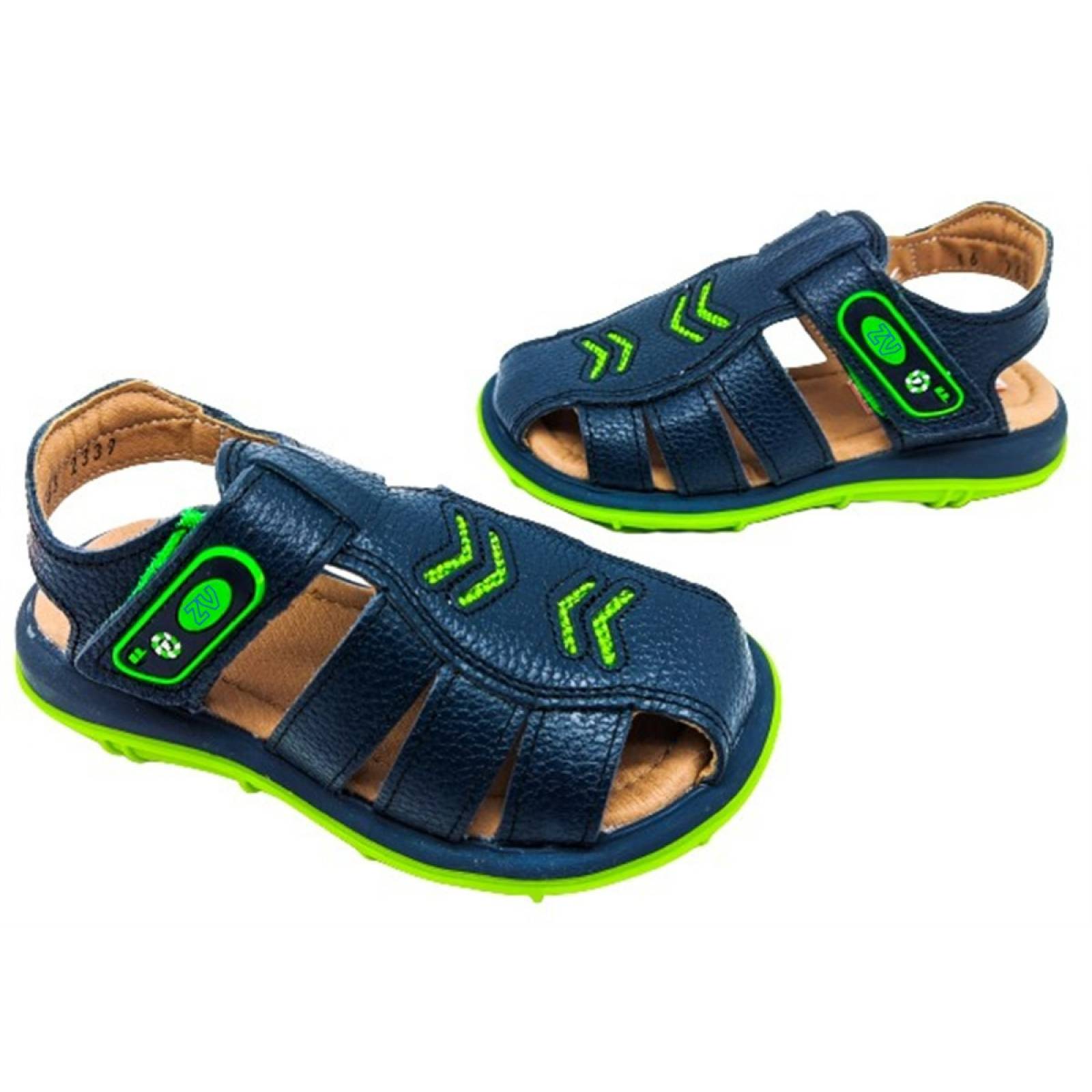 Sandalia Huarache Chancla 100 Piel Nino Playa 2339 M Marino 12.0 21.5