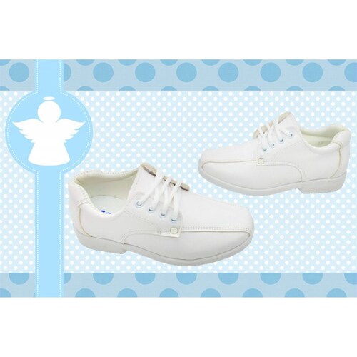 Zapato Niños Bautizo Fiesta Comunión Confirmación 415-B Bco (12.0 - 21.5).