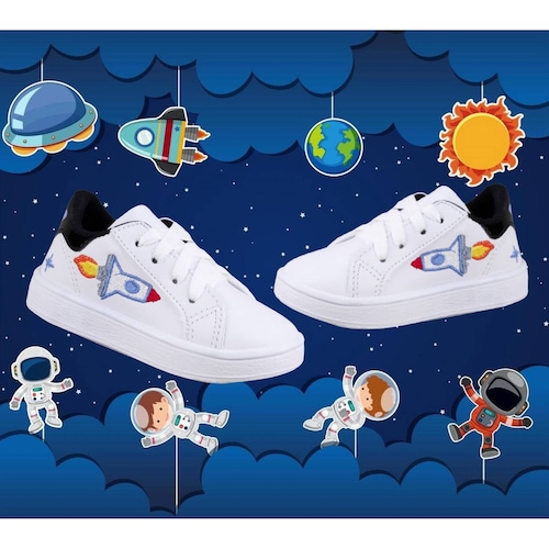 Tenis Niño Deportivo Arco Ortopédico Blancos Casuales 701-BN (12.0 - 18.0)