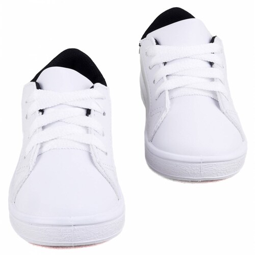 Tenis Niño Deportivo Arco Ortopédico Blancos Casuales 701-BN (12.0 - 18.0)