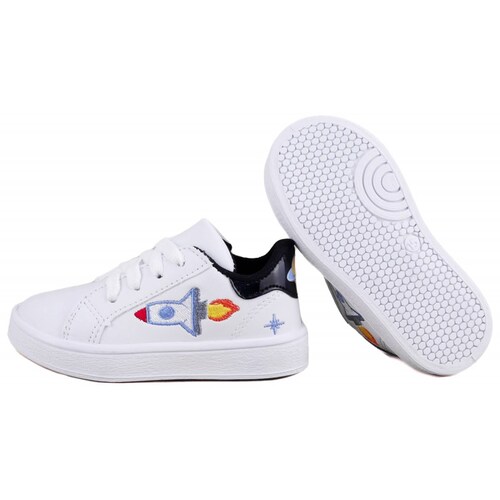 Tenis Niño Deportivo Arco Ortopédico Blancos Casuales 701-BN (12.0 - 18.0)
