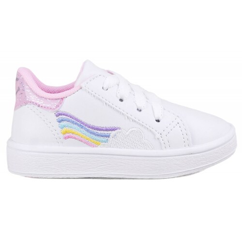 Tenis Niña Deportivo Arco Ortopédico Blancos Casuales 701-BR (12.0 - 18.0).