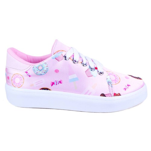 Tenis Niña Dulces Helados Cómodo Casual 301-RP Rosa Postres.
