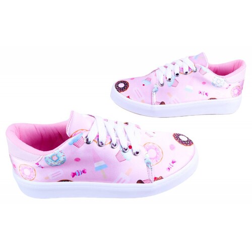 Tenis Niña Dulces Helados Cómodo Casual 301-RP Rosa Postres.