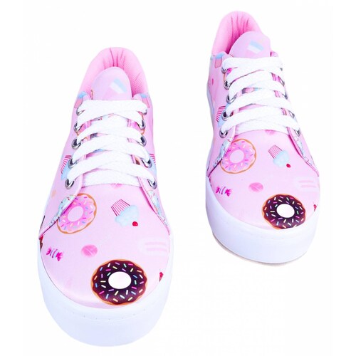 Tenis Niña Dulces Helados Cómodo Casual 301-RP Rosa Postres.