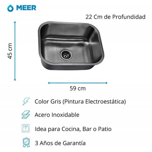 Tarja De Acero Inoxidable + Kit De Instalación Y Escurridor