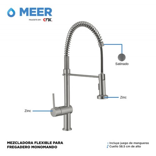 Tarja De Acero Inoxidable Premium incluye Mezcladora Con Espiral.