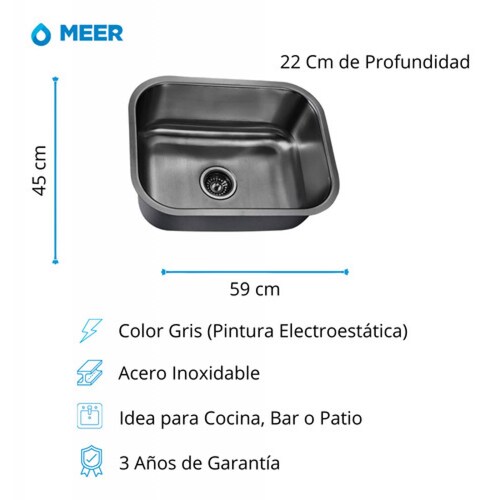 Tarja De Cocina Sencilla Con Mezcladora De Acero Inox