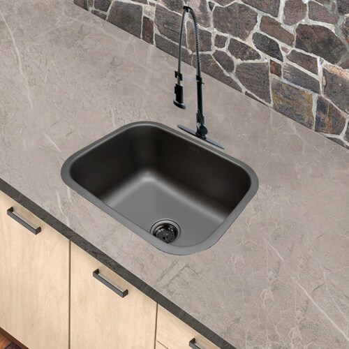 Tarja De Cocina Sencilla Con Mezcladora De Acero Inox