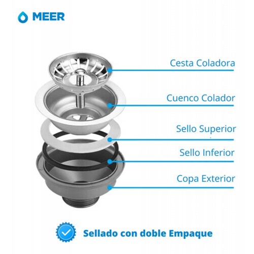 Tarja De Cocina Sencilla Con Mezcladora De Acero Inox