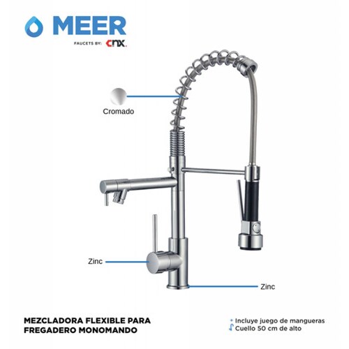 Tarja Sencilla Con Mezcladora Para Cocina De Acero Inoxidable Premium