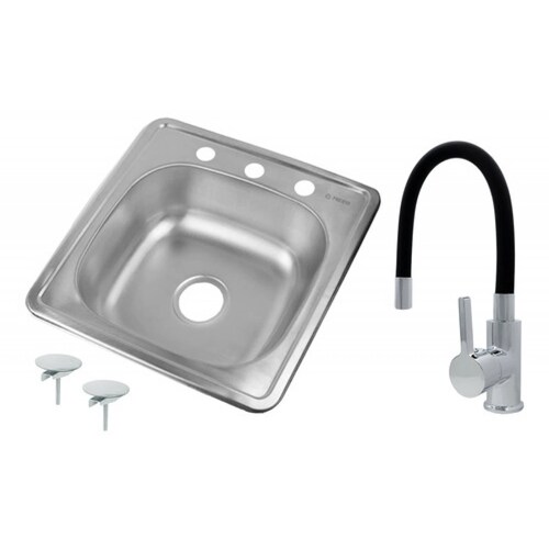 Tarja De Acero Inoxidable Con Mezcladora De Cuello Flexible