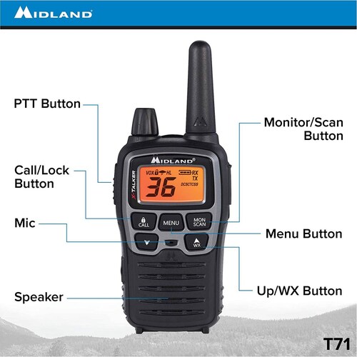 Radios 2 Vias Midland T71vp3 61km (38 Millas).