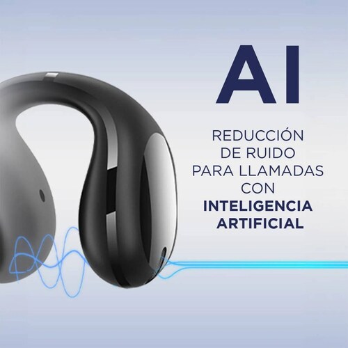 JH HOKINS Audífonos Clip de Oreja, Compatible con Asistente Siri, Alexa, Google, Bluetooth 5.2, Audífonos con Cancelación de Ruido IA y Resistencia al Agua IPX6, 10 Horas de Uso
