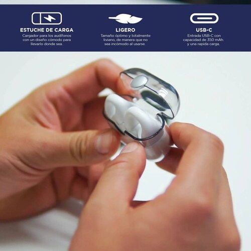 JH HOKINS Audífonos Clip de Oreja, Compatible con Asistente Siri, Alexa, Google, Bluetooth 5.2, Audífonos con Cancelación de Ruido IA y Resistencia al Agua IPX6, 10 Horas de Uso
