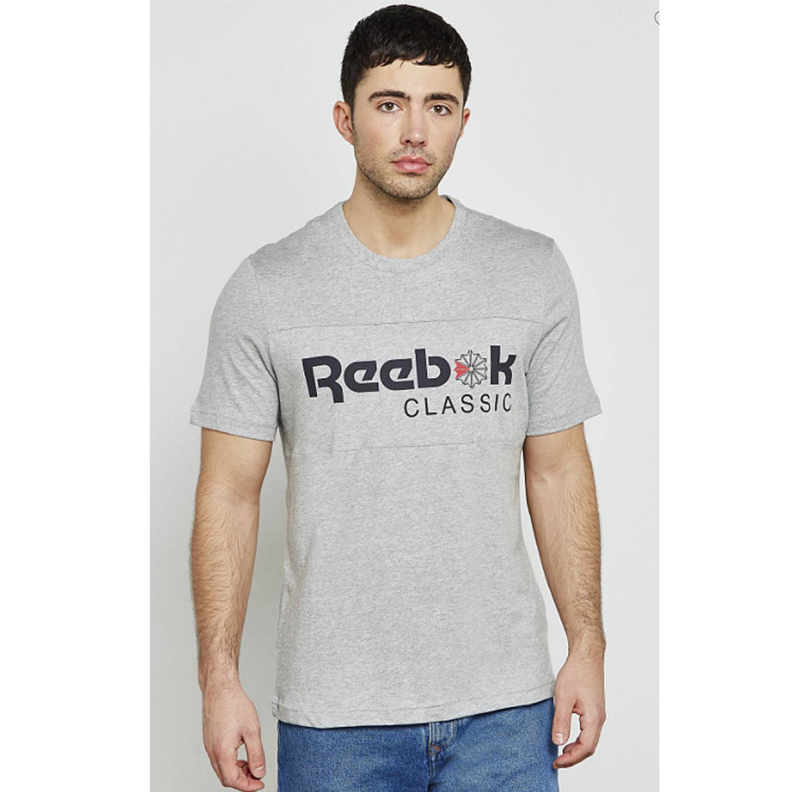 Camiseta reebok classic clearance hombre plata