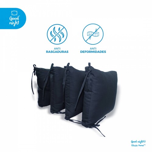 Cojines De Silla Negros 6 Pack  Good Night Classic Home
