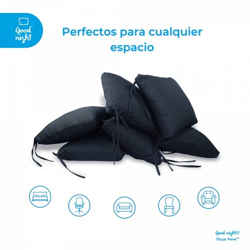 Cojines De Silla Negros 6 Pack  Good Night Classic Home