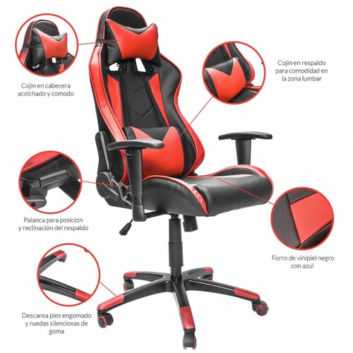 Silla Gamer Gaming Ergonomica Reclinable De Videojuegos