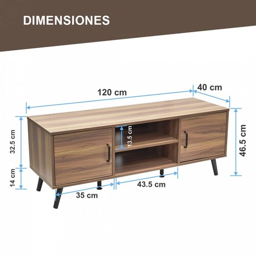 Mesa Minimalista para TV textura madera