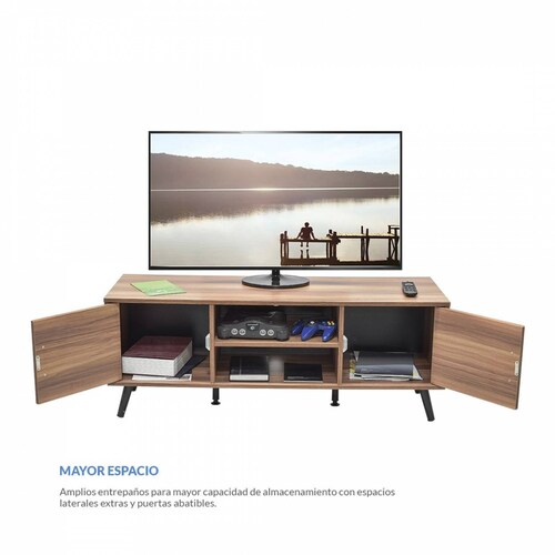 Mesa Minimalista para TV textura madera