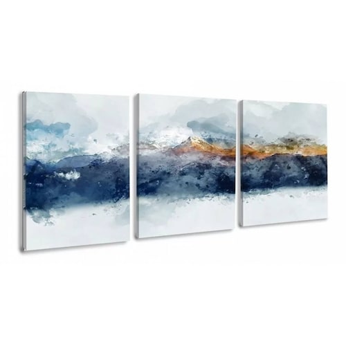 Cuadros Montañas Acuarela Canvas Arte Abstracto Paisaje Elegante para Oficina