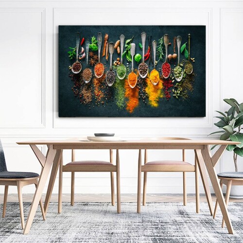 Cuadro Decorativo para Comedor Cocina Especias Moderno En Canvas