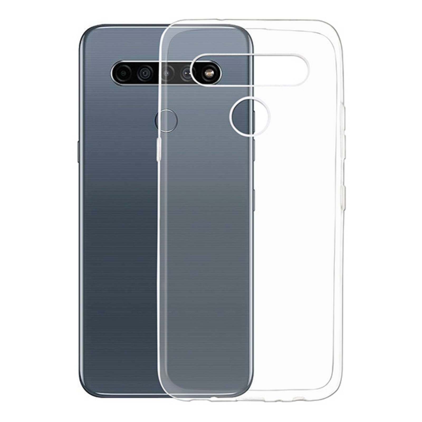 TTJ Funda Para LG K61, Negro + Azul Suave Silicona TPU Canica Carcasa
