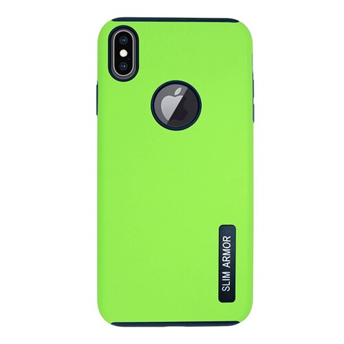 Funda Atti New Case Doble Capa Mas Mica De Vidrio Templado Para Iphone Xs Max Color Verde Limon