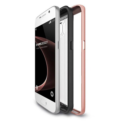 Funda VRS Tripe Mix para Samsung Galaxy S7 Transparente Contorno Rosa