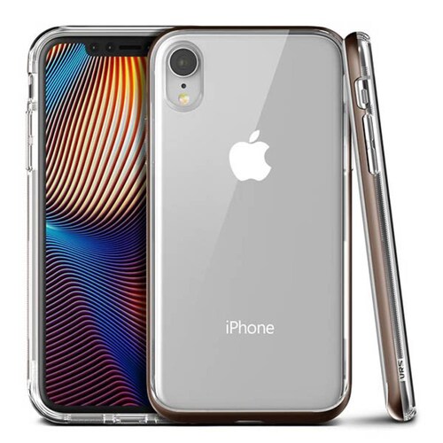 Funda VRS Crystal Bumper para Iphone XR Transparente Contorno Café