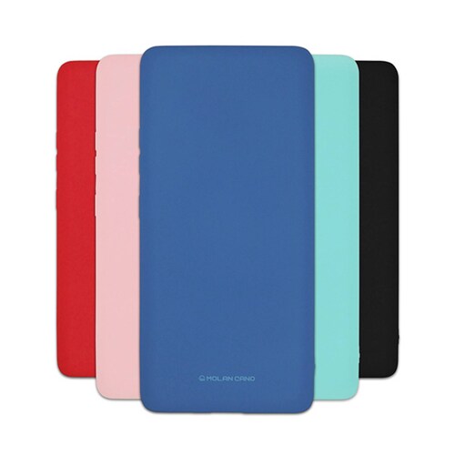 Funda Case de Silicon Suave Protector Acabado Mate para Motorola One Vision Rojo