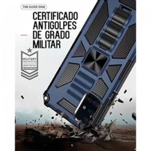 Funda Uso Rudo Rugged Robot Mas Mica 9D Para Moto G9 Plus Azul