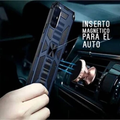 Funda Uso Rudo Rugged Robot Mas Mica 9D Para Moto G9 Plus Azul
