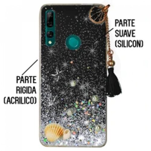 Funda Diamante 3d Con Correa Concha Mas Mica 9d Para Oppo A72 Negro