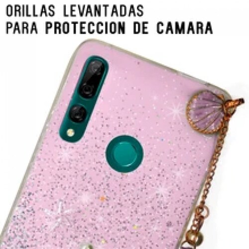 Funda Diamante 3d Con Correa Concha Mas Mica 9d Para Huawei Y9 Prime Rosa