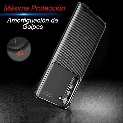 Atti Rugged Carbon Samsung A22 4g Azul Marino 1pz Mas Mica 9D