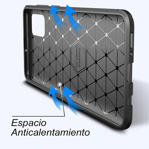Atti Rugged Carbon Samsung A22 4g Azul Marino 1pz Mas Mica 9D