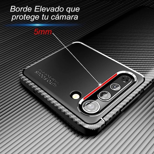 Atti Rugged Carbon Samsung A22 4g Azul Marino 1pz Mas Mica 9D