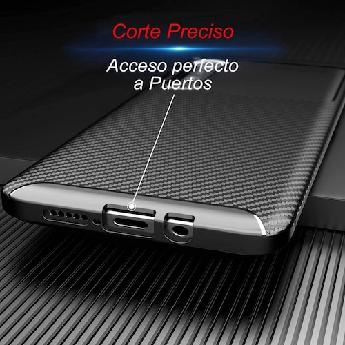 Atti Rugged Carbon Samsung A22 4g Azul Marino 1pz Mas Mica 9D
